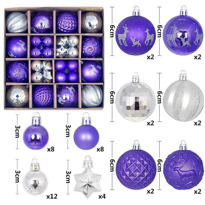 Set 44 palline di Natale da 3-6 cm