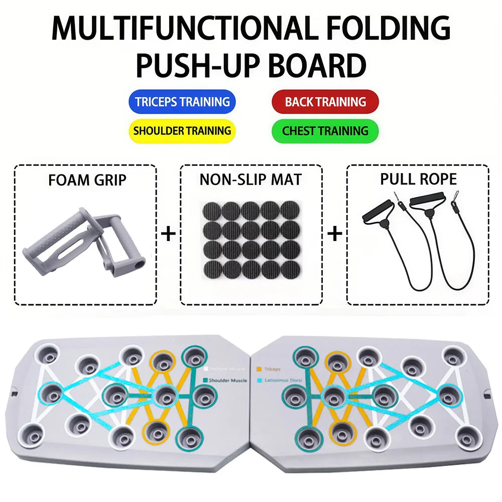 Push-up Board Multifunzione Pieghevole – Panca per Pettorali, Addome, Braccia e Schiena, Portatile per Casa e Palestra