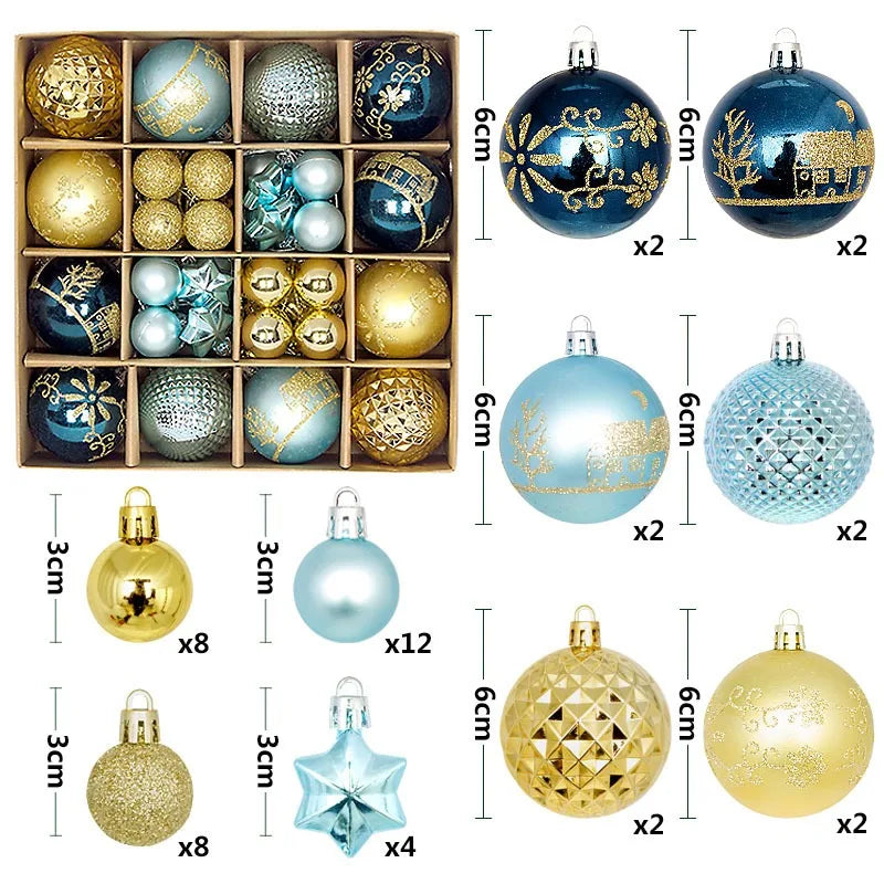 Set 44 palline di Natale da 3-6 cm