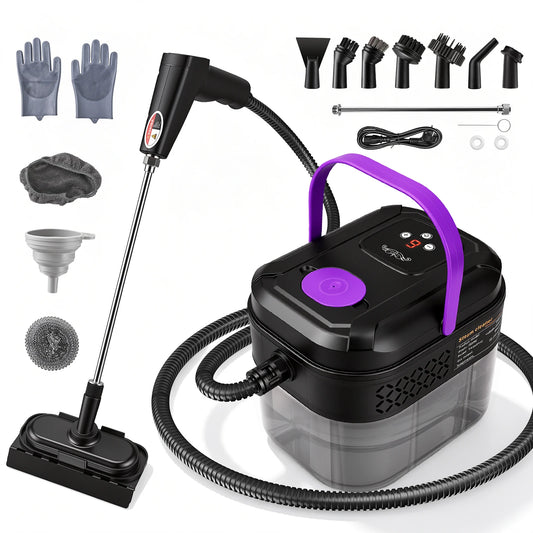 Pulitore a Vapore Portatile 2500W – Alta Pressione 3 Bar, Riscaldamento in 15s, Serbatoio 1700ml, per Cucina, Bagno, Auto, Pavimenti e Divani