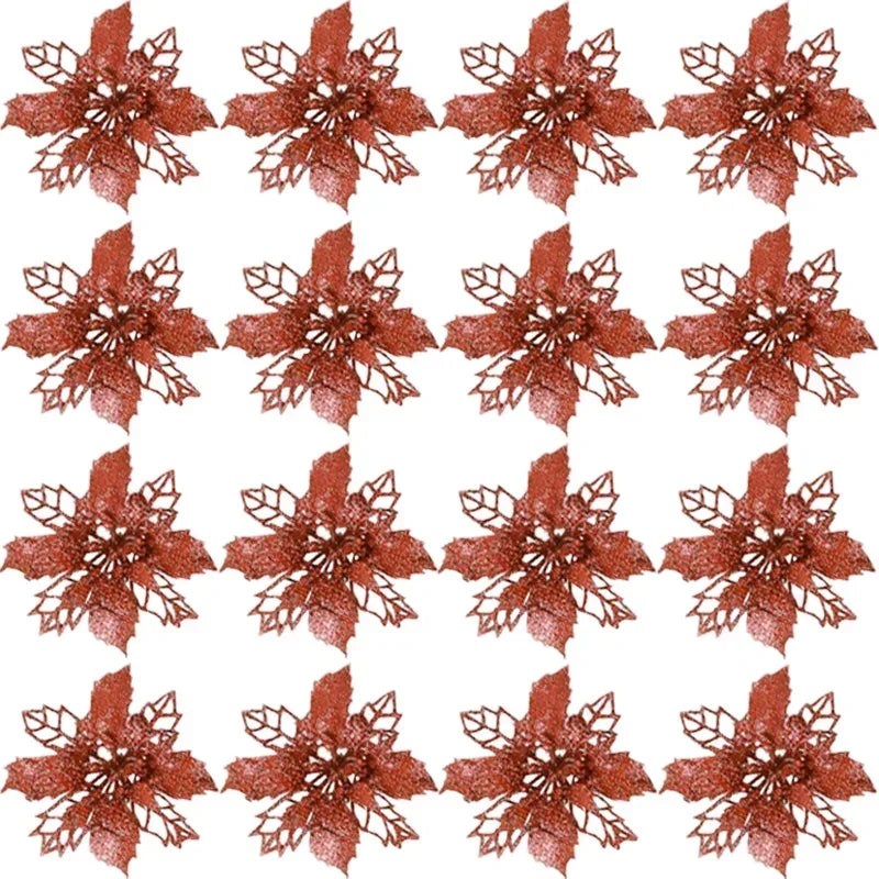 Stelle di Natale artificiali glitterate decorative