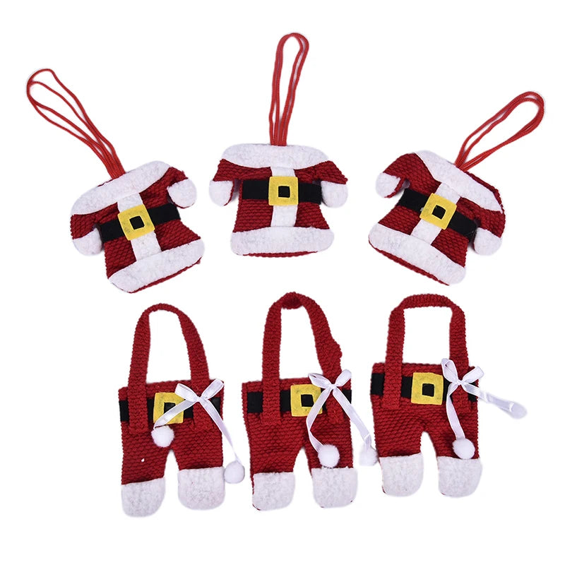 Set 6 portaposate natalizi a costume di Babbo Natale