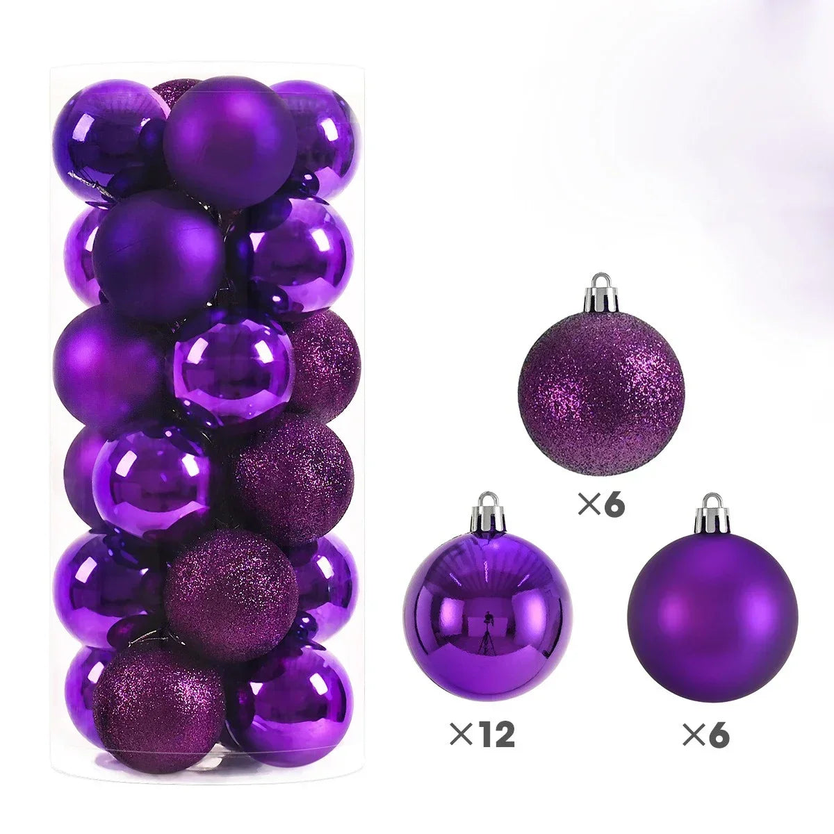 Set 24 palline di Natale da 3, 4 o 6 cm