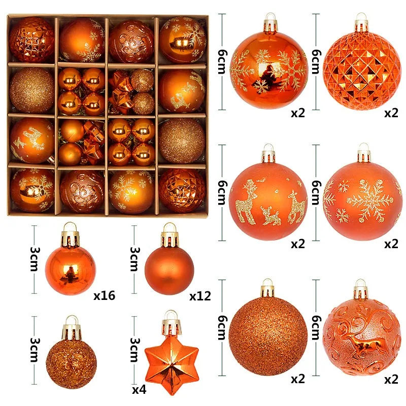 Set 44 palline di Natale da 3-6 cm