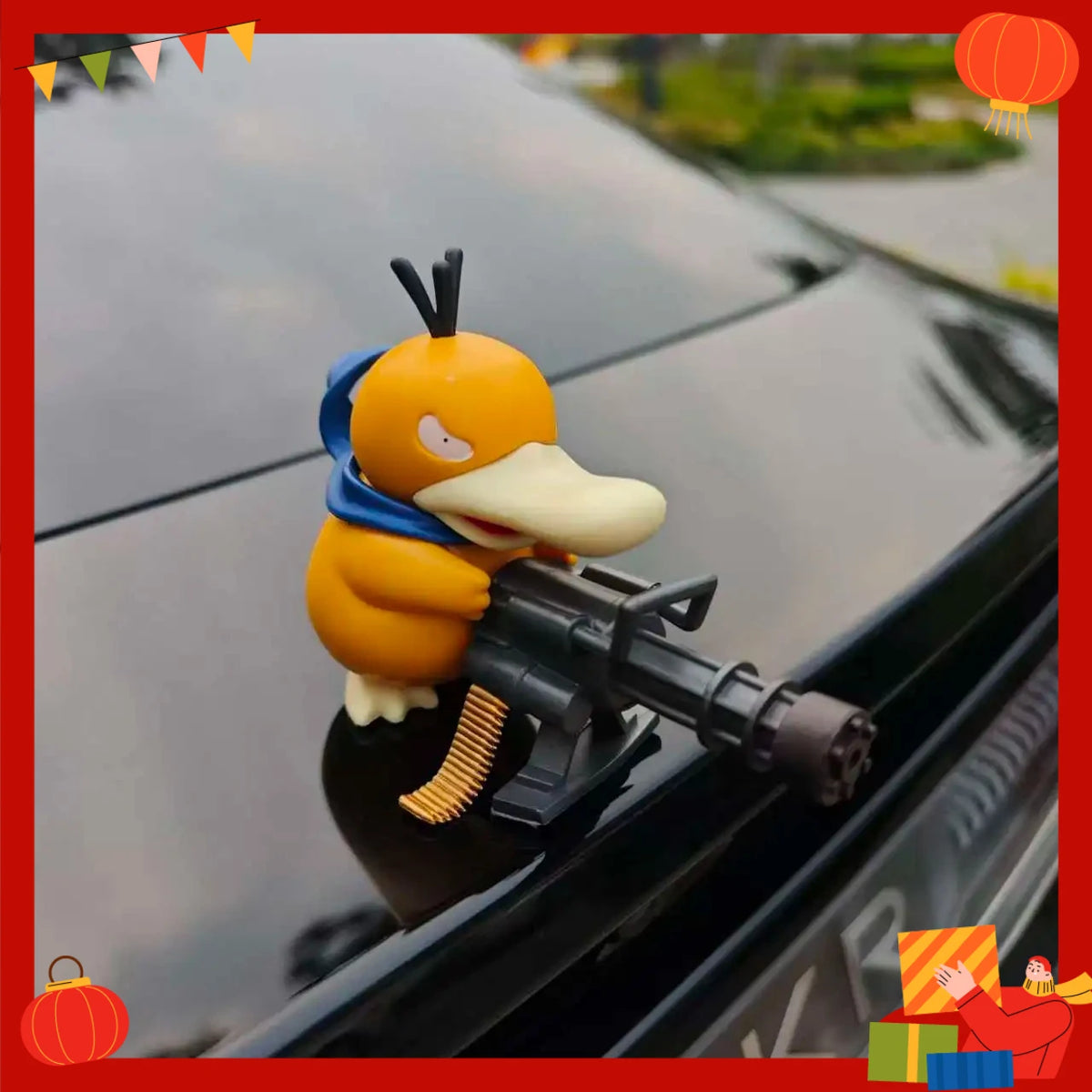 Decorazione Auto Psyduck Pokémon – Ornamento Cofano e Posteriore, Bambola da Cruscotto, Idea Regalo Natale, Bandai