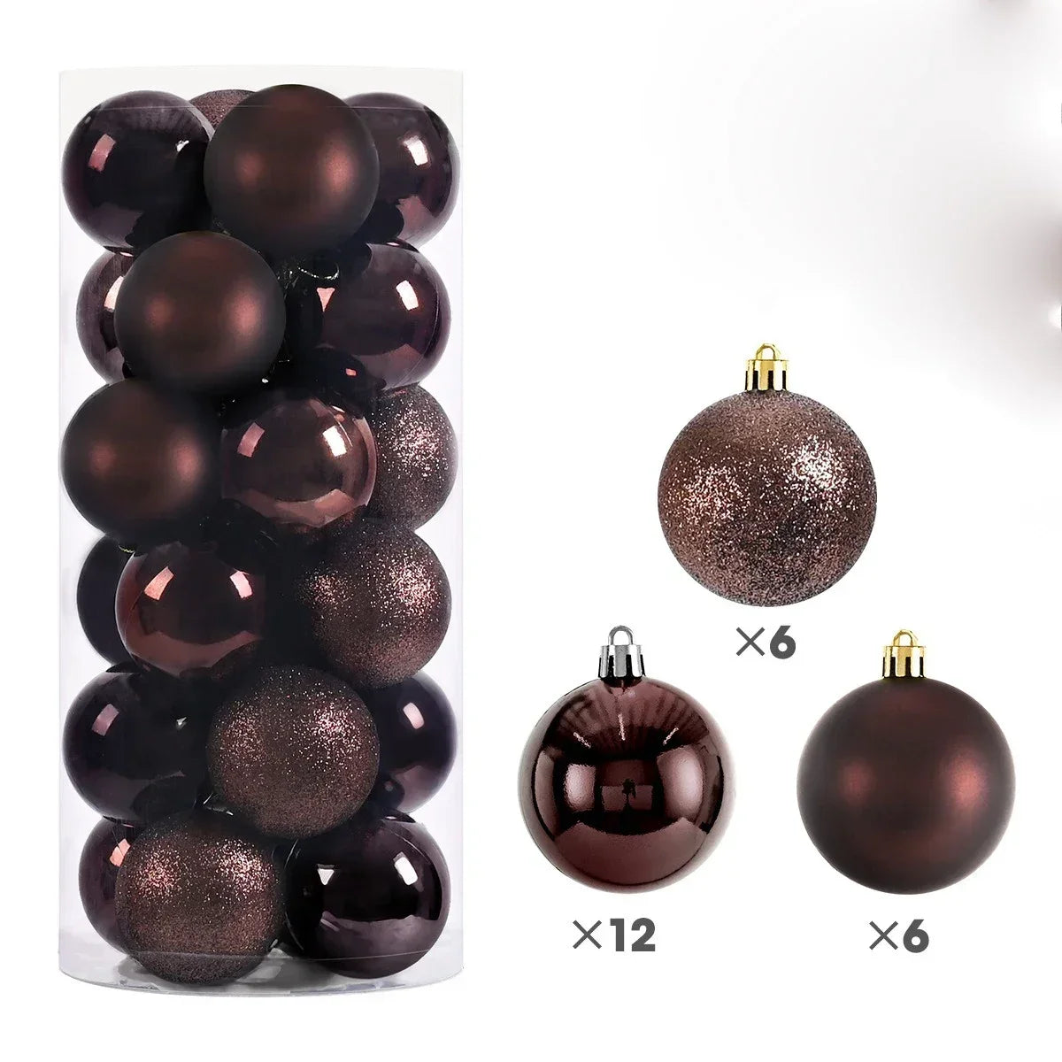 Set 24 palline di Natale da 3, 4 o 6 cm