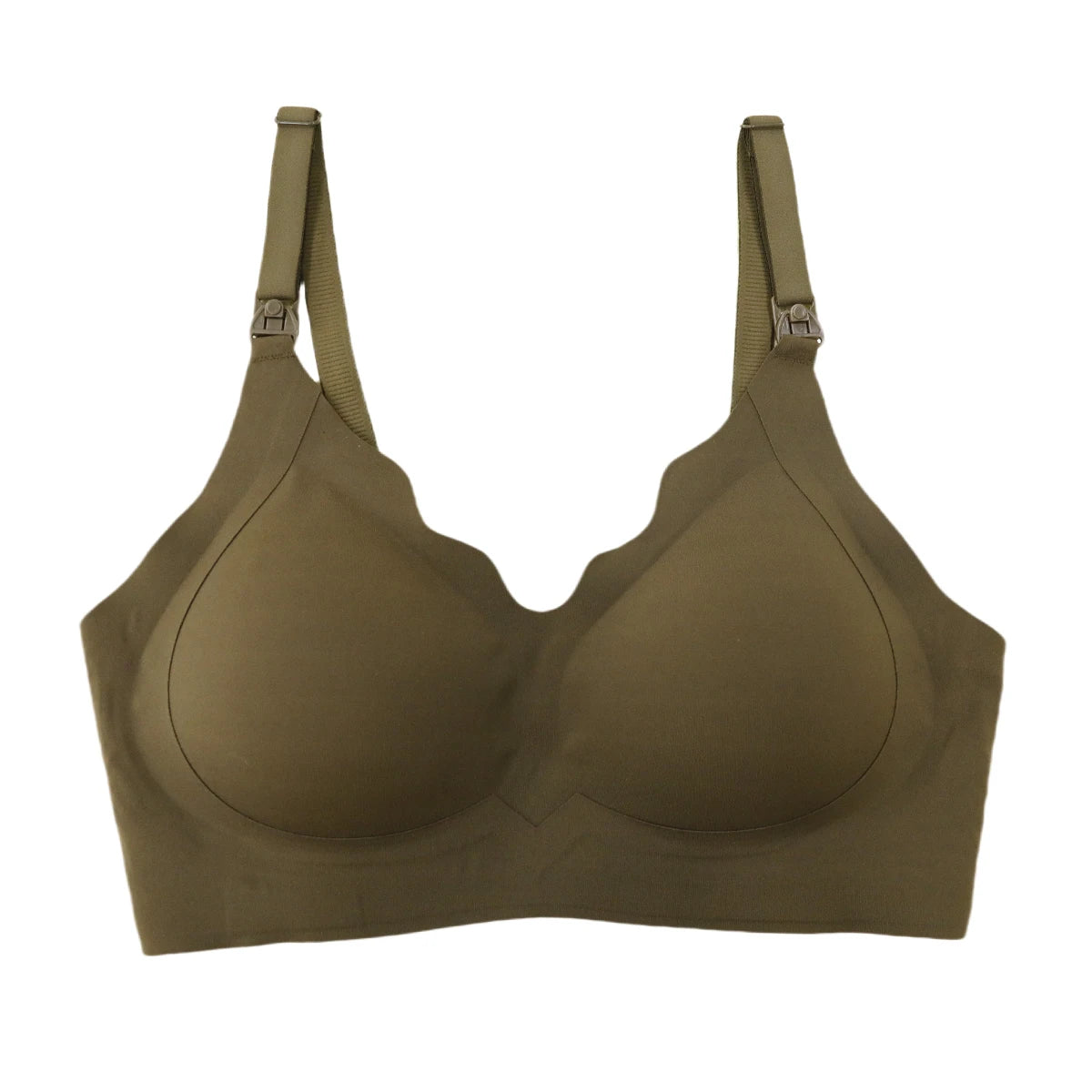 Reggiseno Allattamento Donna – Scollo a V, Seamless, Senza Ferretto, Bordo Ondulato – Intimo Maternità
