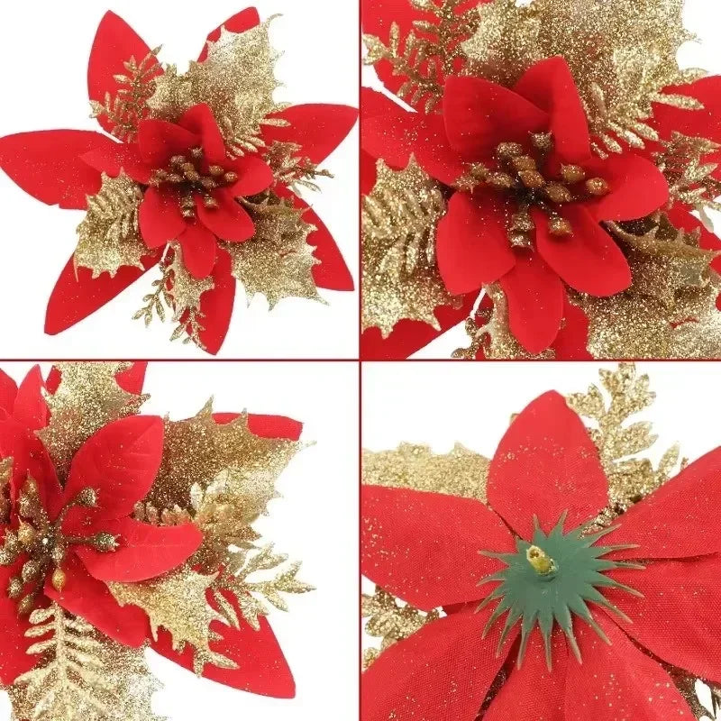Stelle di Natale artificiali glitterate decorative