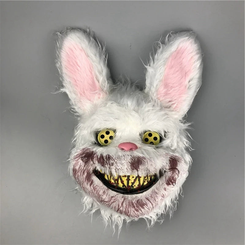Maschera peluche Halloween con coniglio e orso