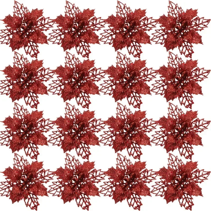 Stelle di Natale artificiali glitterate decorative