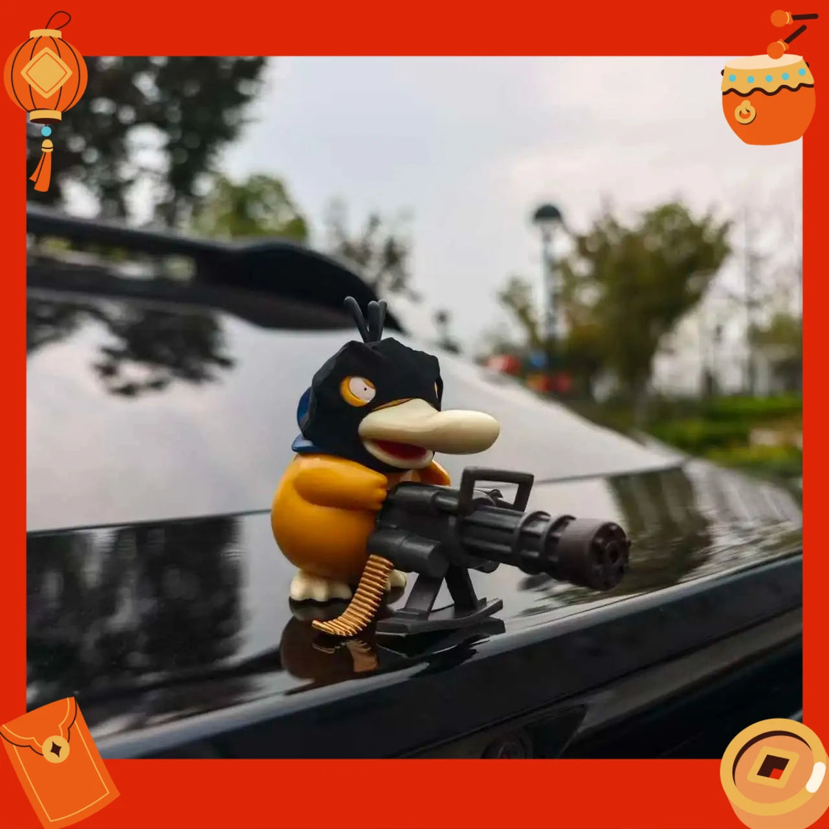 Decorazione Auto Psyduck Pokémon – Ornamento Cofano e Posteriore, Bambola da Cruscotto, Idea Regalo Natale, Bandai