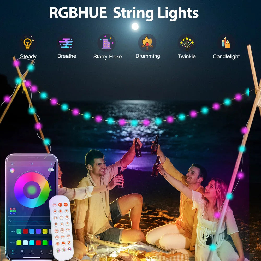 Catena luminosa smart LED per interni ed esterni