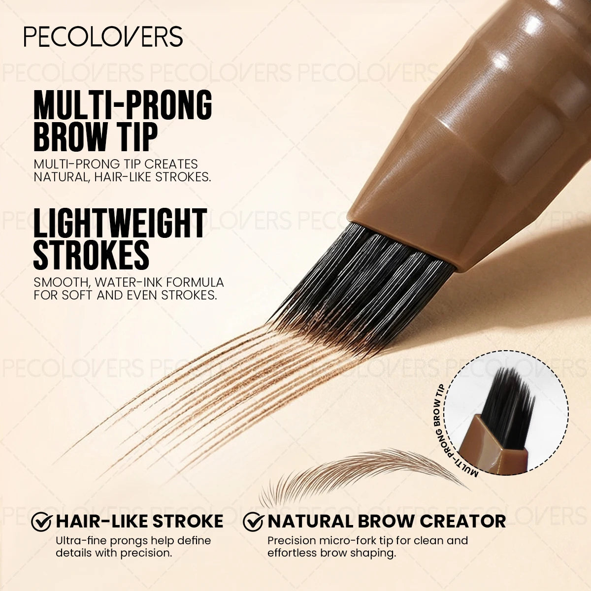 Matita Sopracciglia Multi-Fork PECOLOVERS – Effetto Capello per Sopracciglia Perfette