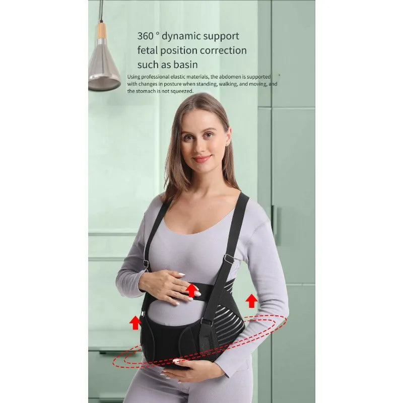 Cintura di Supporto Addominale per Gravidanza Avanzata – Fascia Prenatale con Bretelle | Tutte le Stagioni