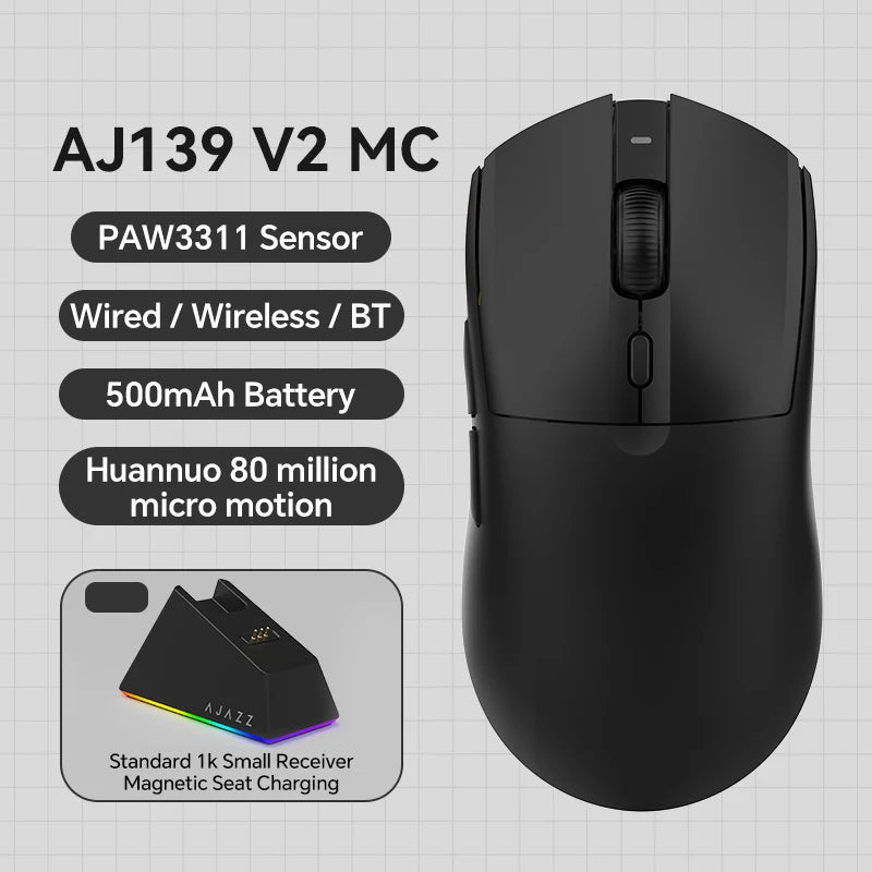Mouse gaming AJAZZ AJ139 V2 MC tri-mode RGB