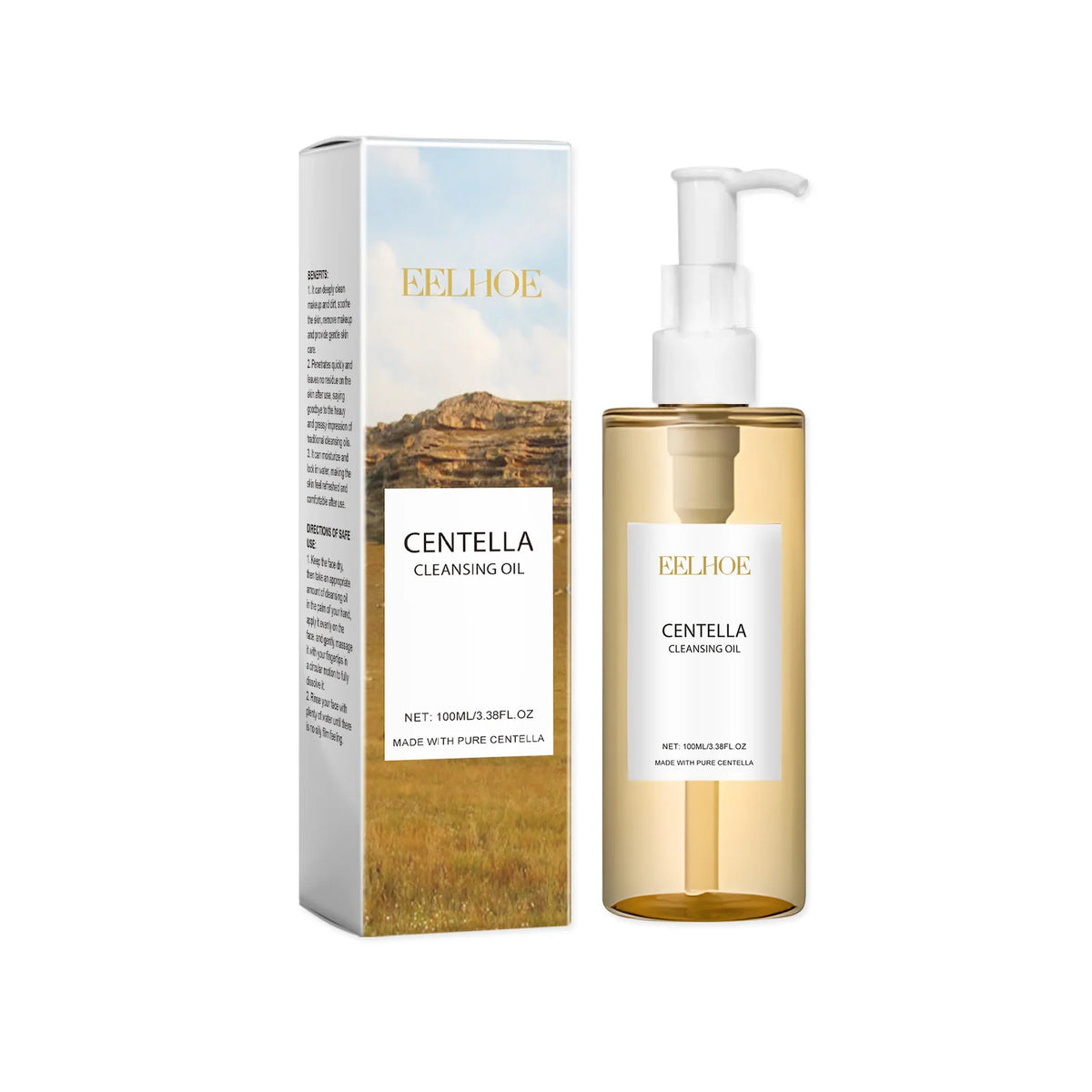 Olio Detergente Struccante alla Centella Asiatica – 100ml, Pori Puliti, Idratante, Leggero e Delicato, Skincare Coreana