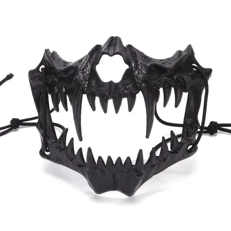 Maschera teschio demone con denti lunghi