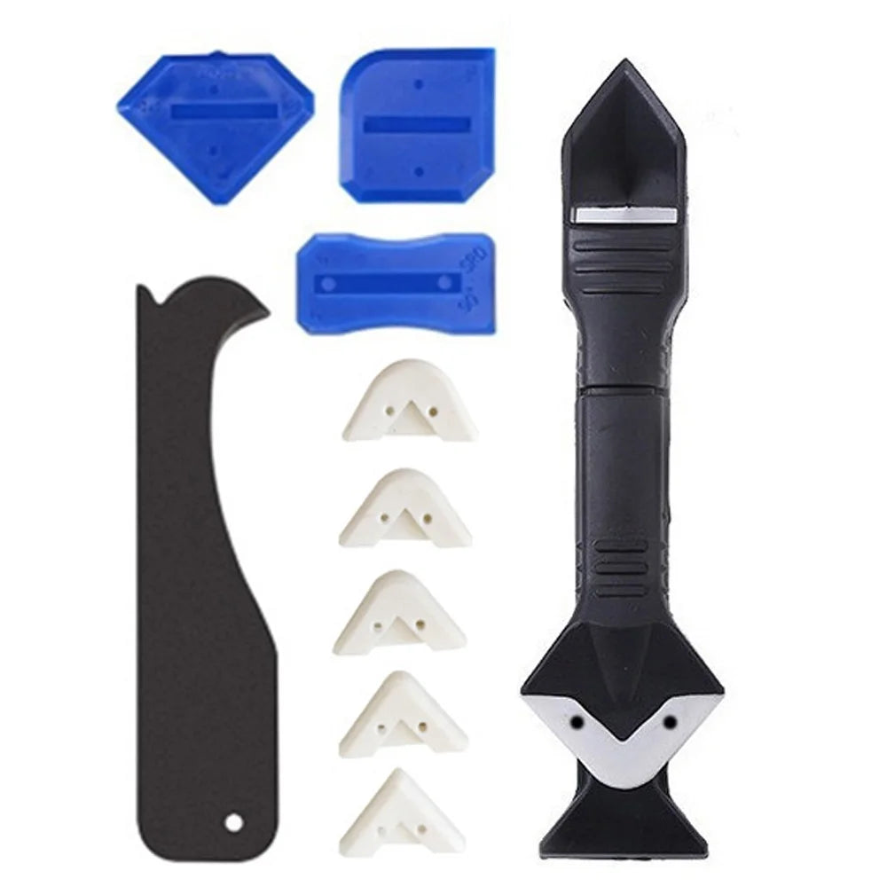 Kit Spatole per Silicone 5 in 1 – Raschietto, Finitore e Rimozione Silicone per Bagno, Cucina, Pavimenti e Finestre