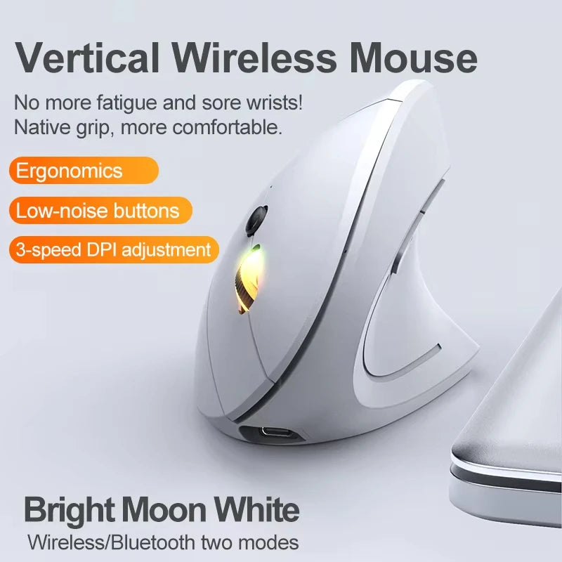 Mouse verticale ergonomico wireless 2.4G e Bluetooth