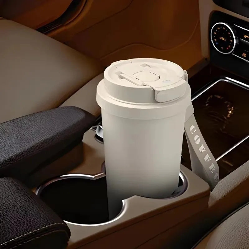 Tazza Termica in Ceramica 530 ml – Thermos in Acciaio Inox a Doppia Parete, Mug da Viaggio per Caffè