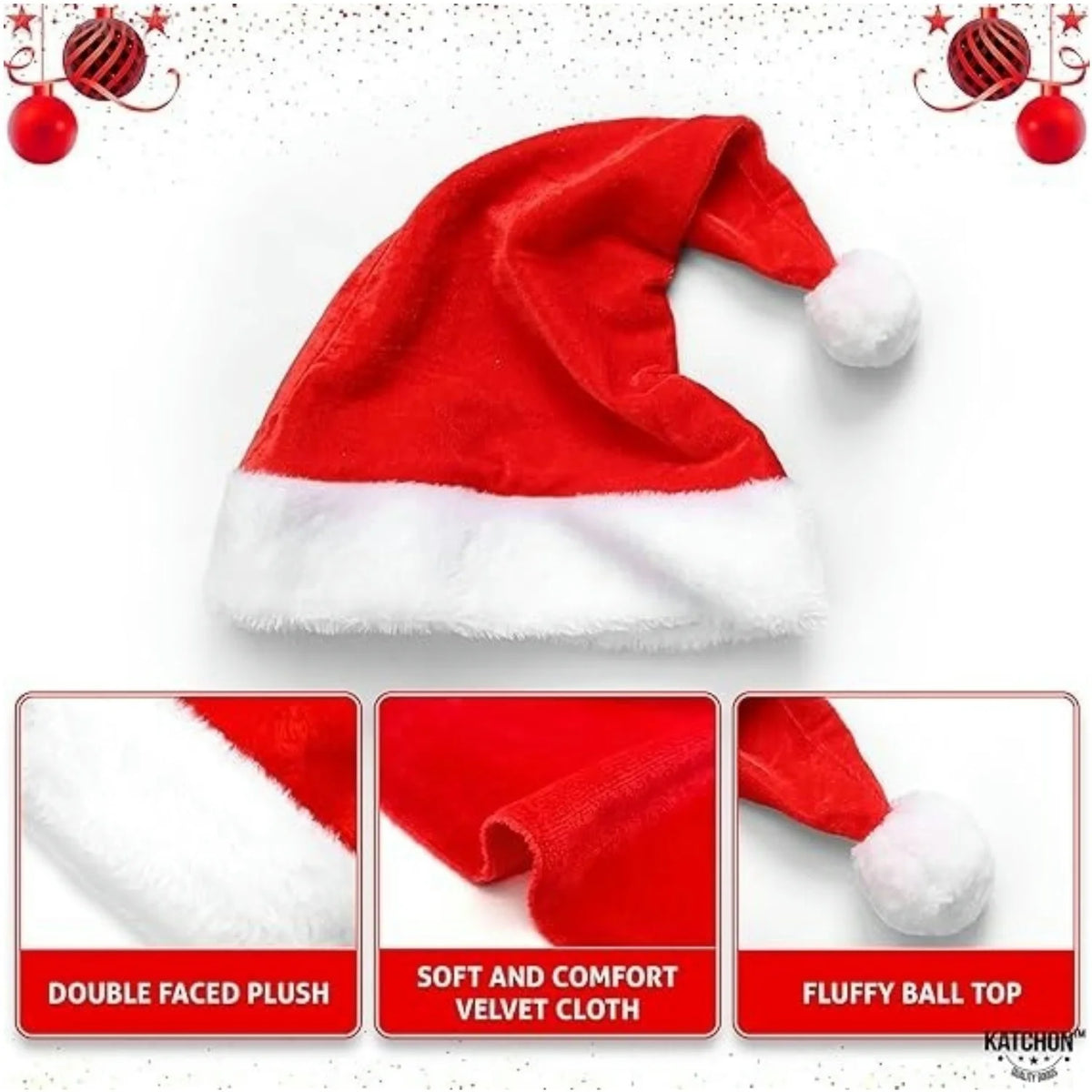 Cappello Babbo Natale rosso in peluche