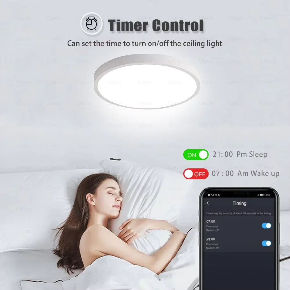 Plafoniera smart RGB+CCT Tuya Wi-Fi o Zigbee