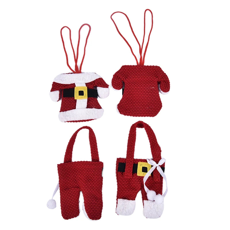 Set 6 portaposate natalizi a costume di Babbo Natale