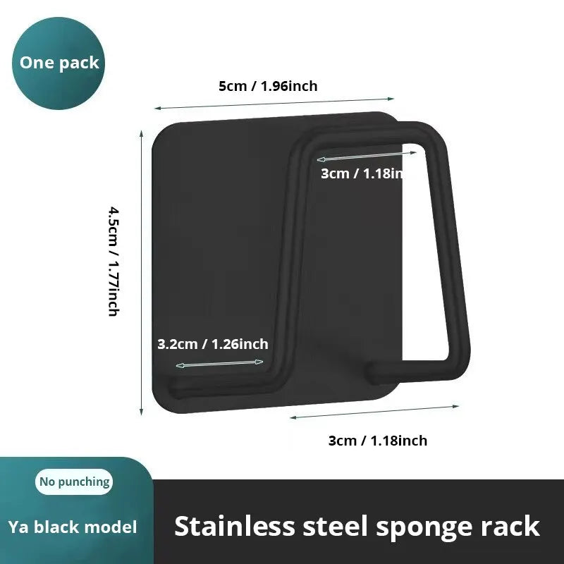 Porta Spugna per Lavello in Acciaio Inox – Supporto con Ventosa per Cucina, Spugne e Pagliette