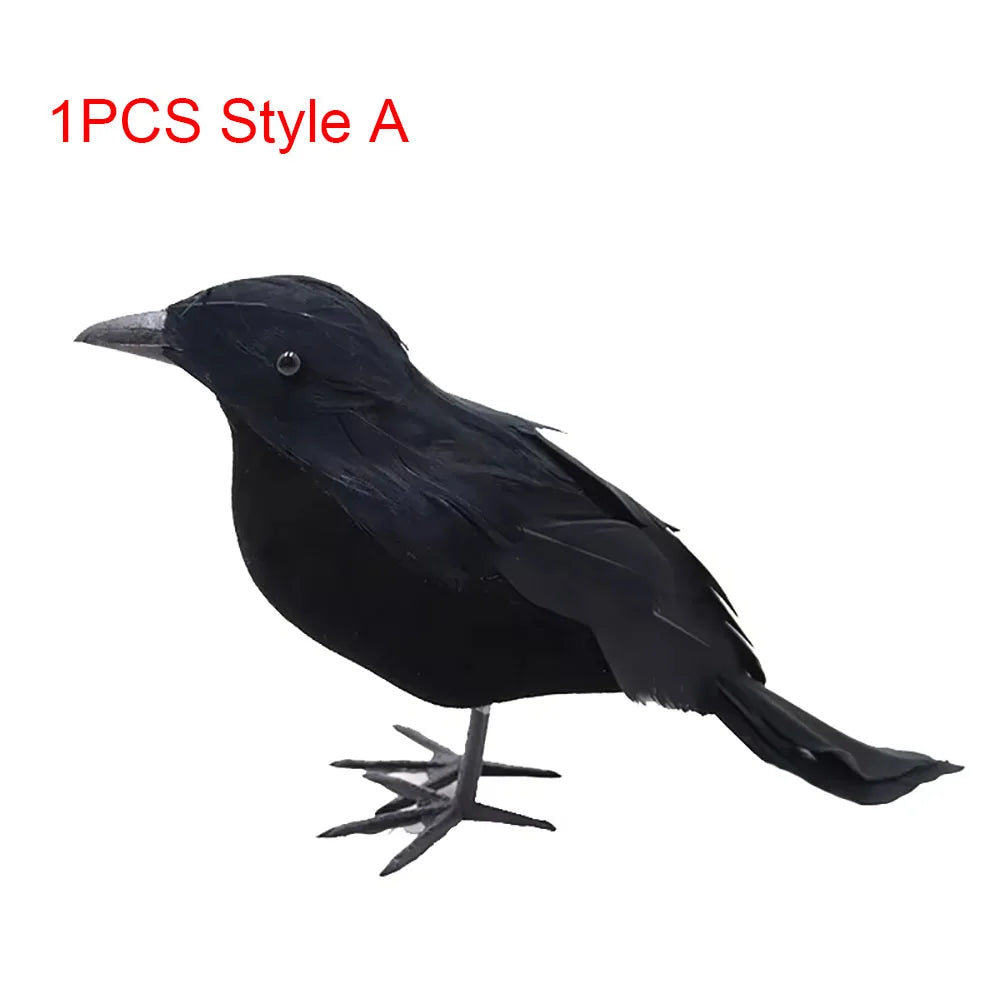Corvo nero realistico decorativo per Halloween