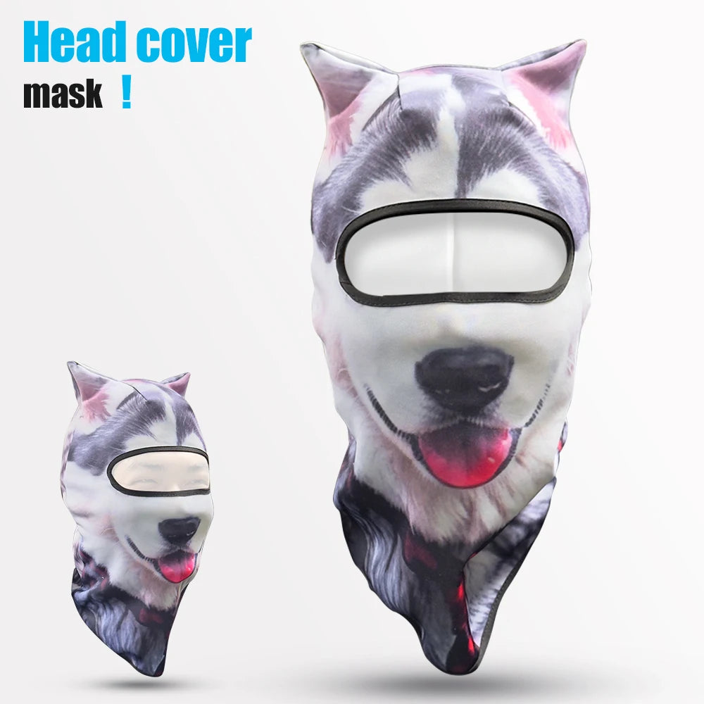 Passamontagna 3D Animali – Maschera Integrale per Moto, Bici, Sci, Protezione UV Collo e Viso