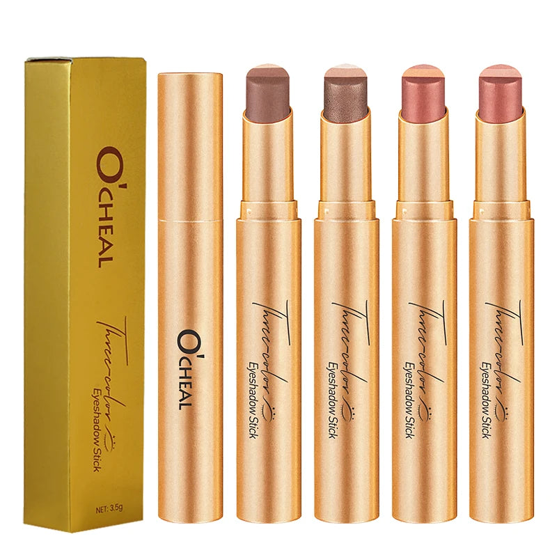 O'CHEAL Matita Ombretti 3 Colori – Glitter Waterproof, Lunga Durata, Finish Gradiente