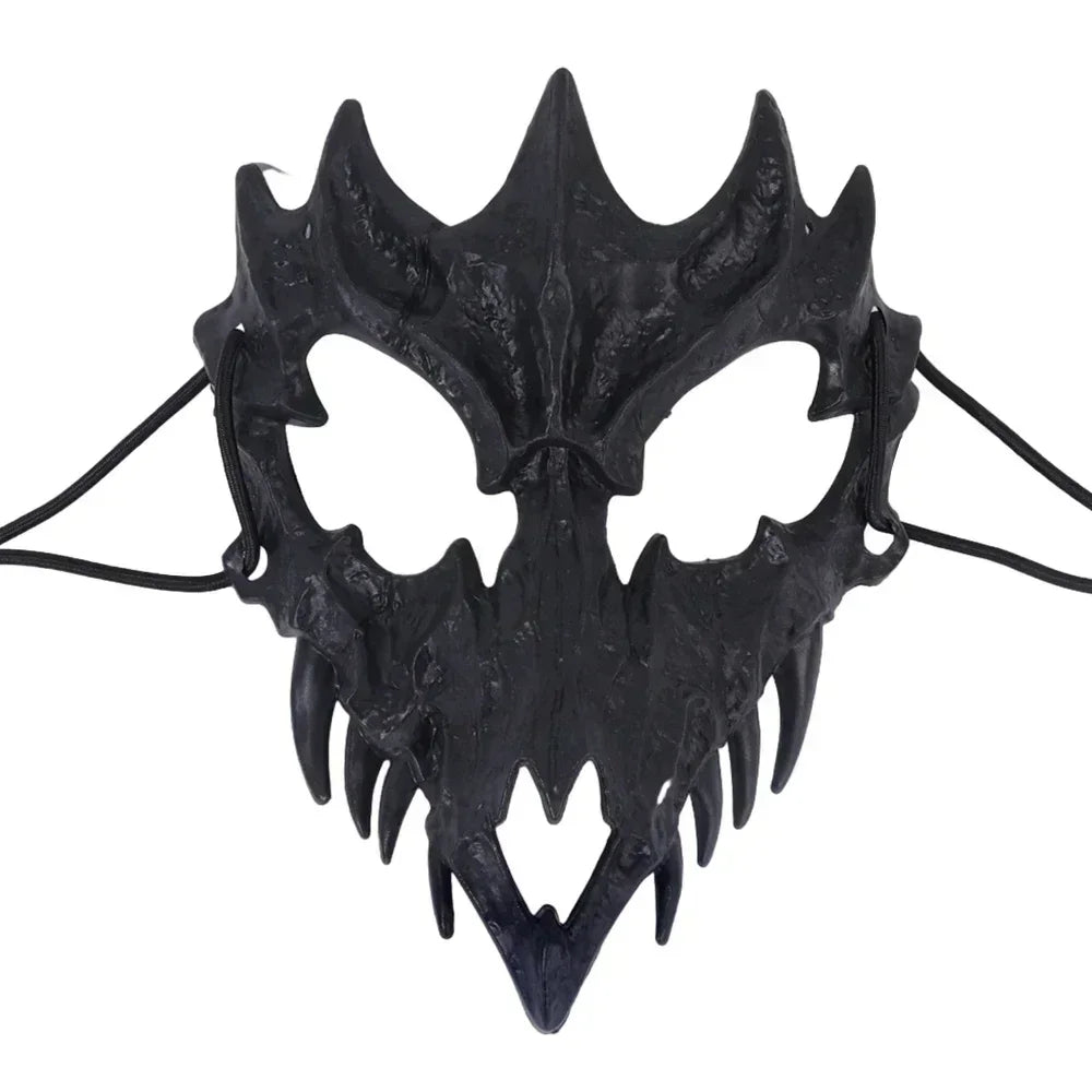Maschera teschio demone con denti lunghi