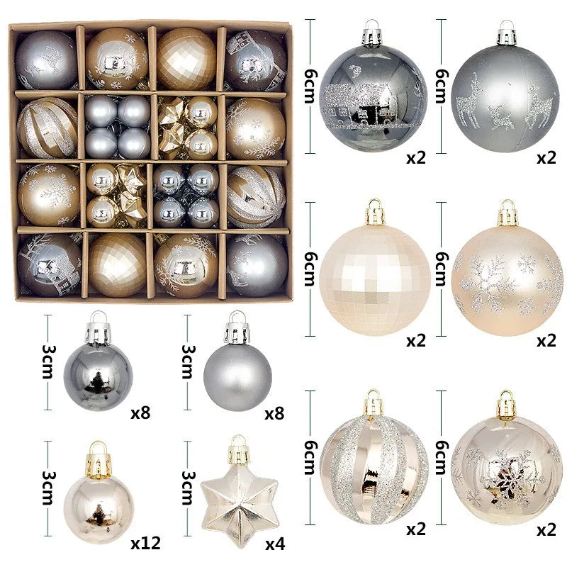 Set 44 palline di Natale da 3-6 cm