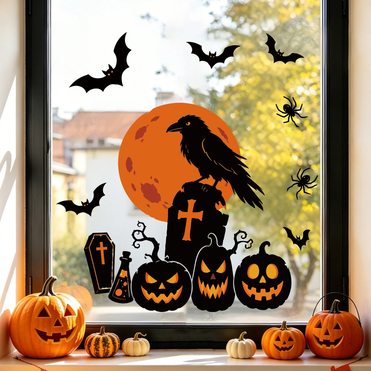 Adesivi statici Halloween per finestre