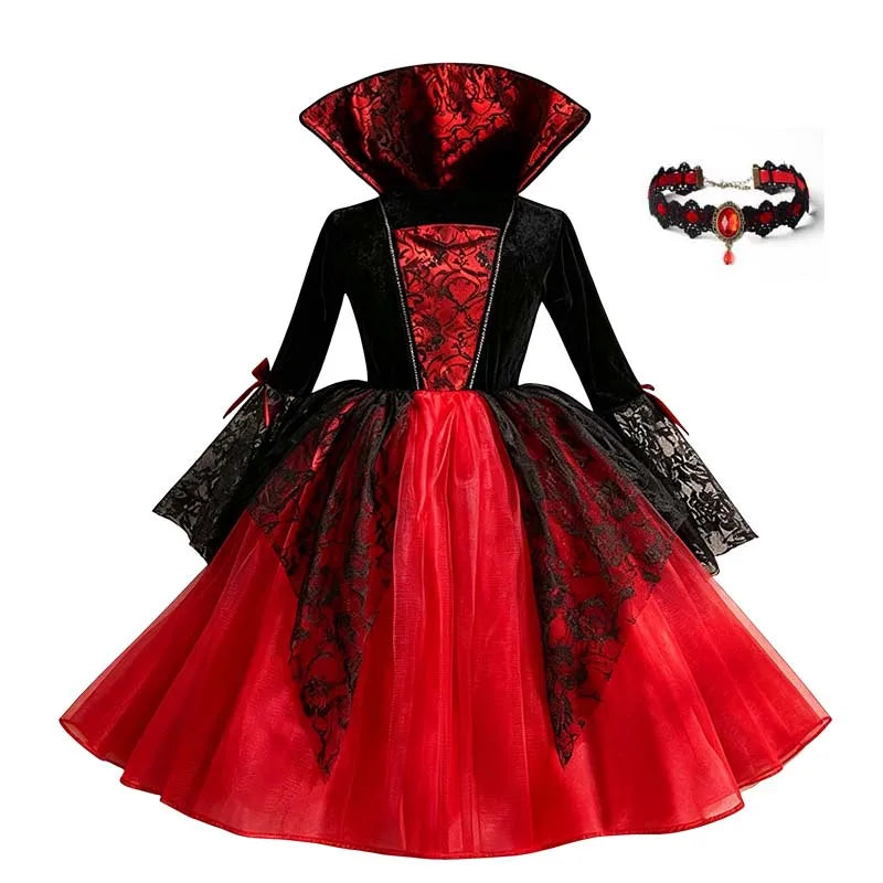 Costume bambina sposa fantasma e vampira per Halloween