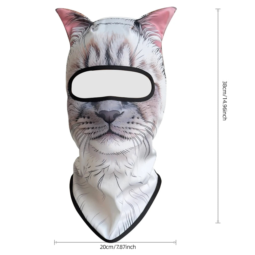 Passamontagna 3D Animali – Maschera Integrale per Moto, Bici, Sci, Protezione UV Collo e Viso