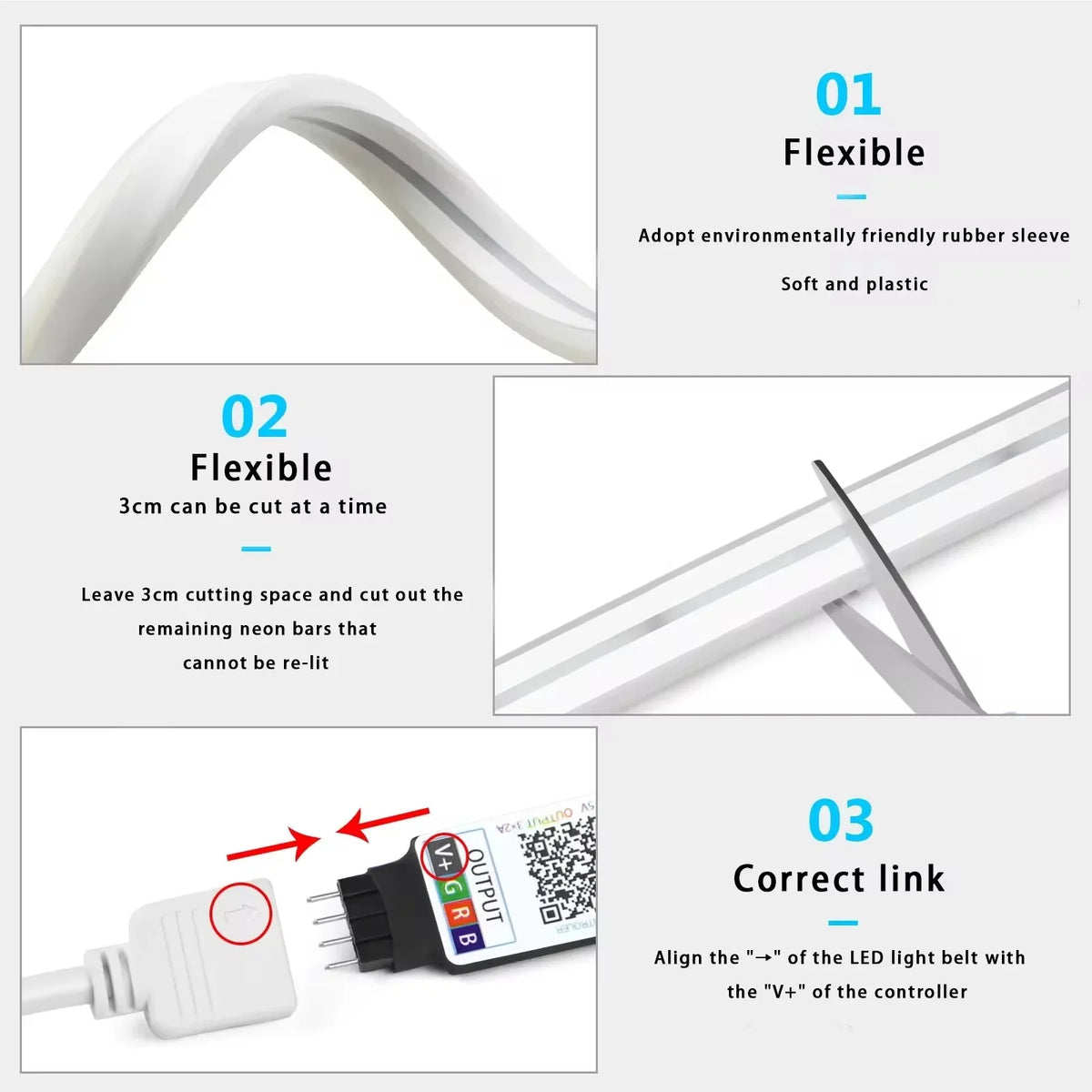 Striscia LED Neon RGB smart IP65 USB Tuya