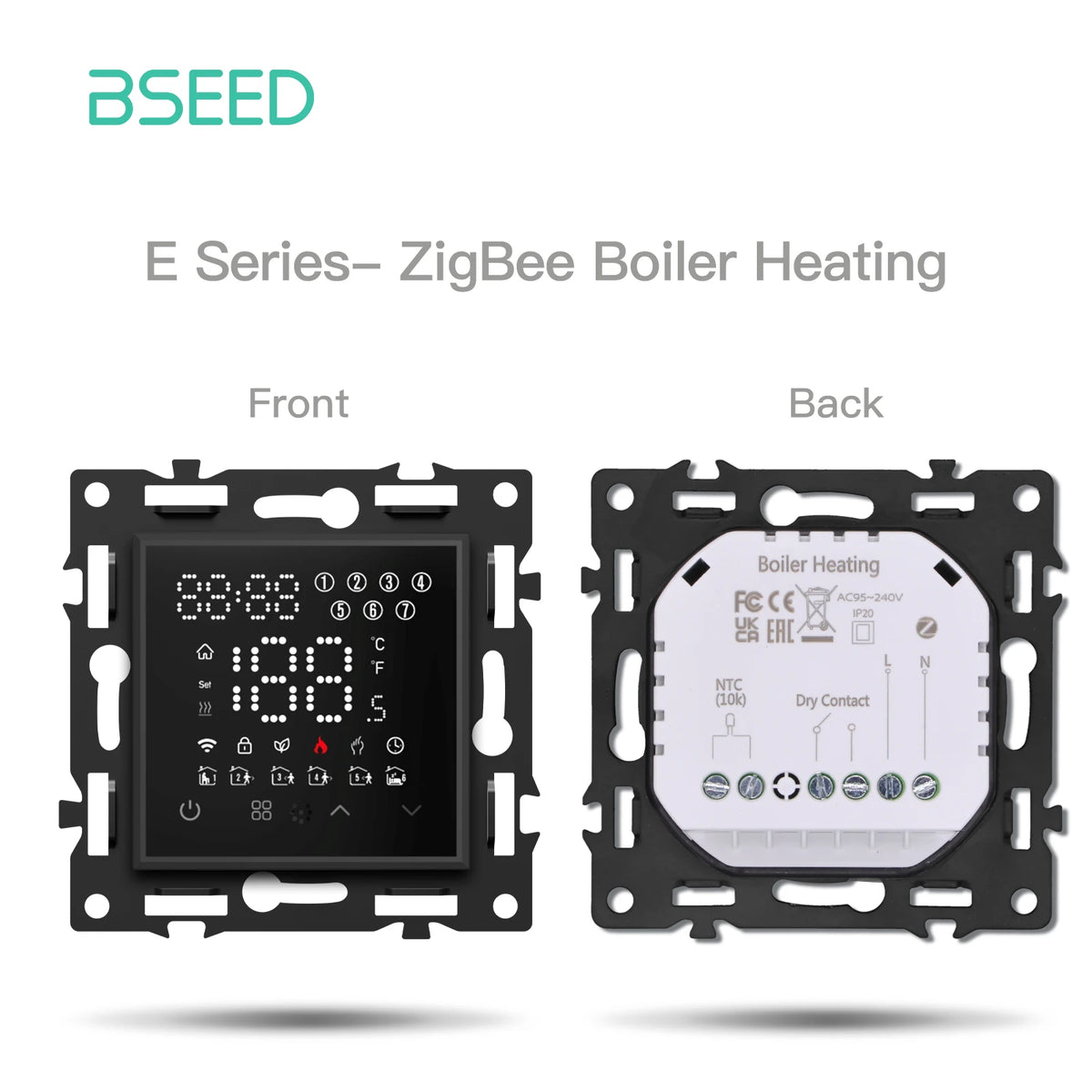 Termostato Smart Zigbee BSEED – Riscaldamento a Pavimento, Caldaia o Acqua – Controllo App Tuya/Alexa/Google Home, Schermo LED Touch