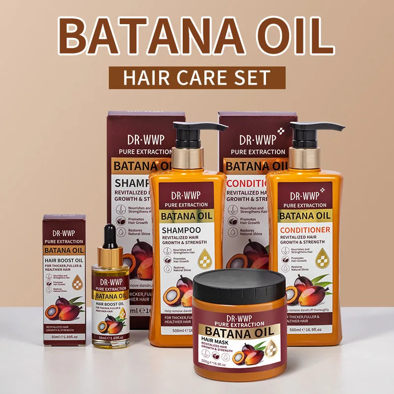 Set Shampoo e Balsamo all’Olio di Batana 500ml – Idratazione Intensa, Anti-Crespo e Ammorbidimento per Tutti i Tipi di Capelli