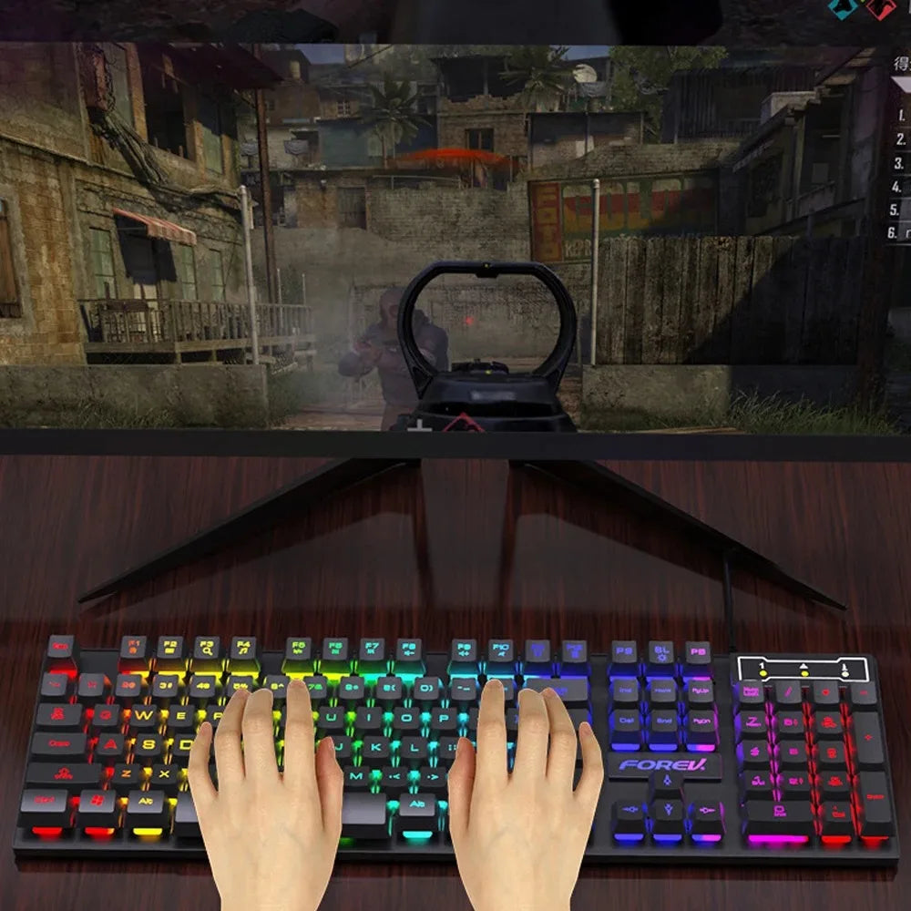 Tastiera gaming RGB cablata 104 tasti effetto meccanico