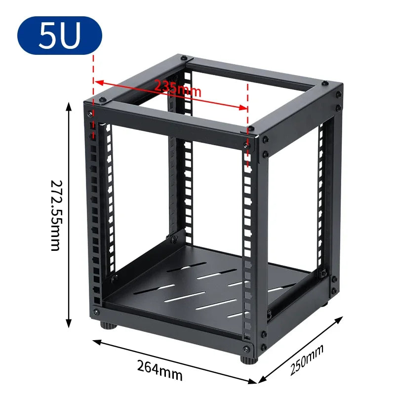 Rack Open Desktop 10 Pollici – Armadio da Tavolo per NAS, Router, Switch di Rete – Grezzo Non Verniciato, 5U/6U/7U/8U/9U/10U