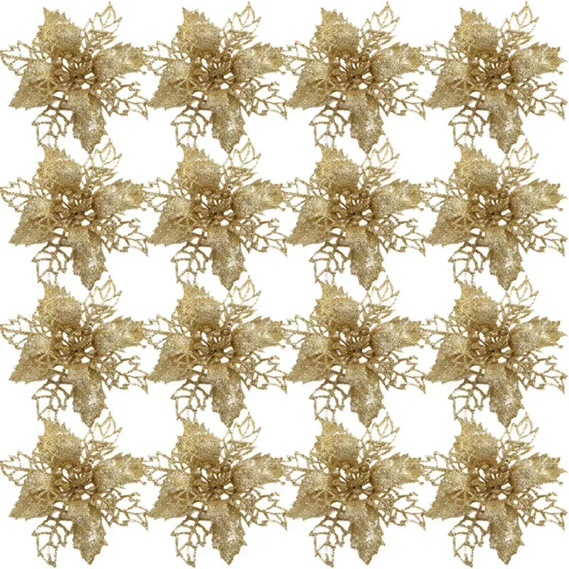 Stelle di Natale artificiali glitterate decorative