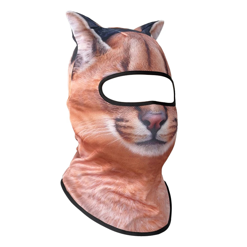 Passamontagna 3D Animali – Maschera Integrale per Moto, Bici, Sci, Protezione UV Collo e Viso
