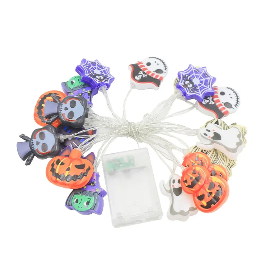 Catena luminosa LED Halloween con zucche e fantasmi