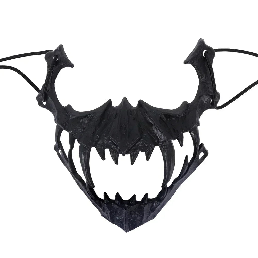 Maschera teschio demone con denti lunghi