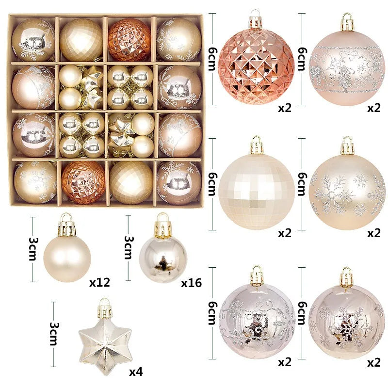 Set 44 palline di Natale da 3-6 cm