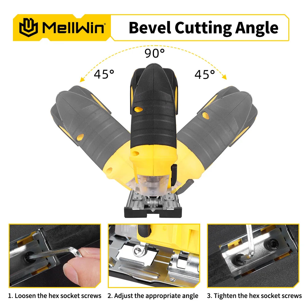 Seghetto Alternativo Elettrico MELLWIN 3500 RPM – Senza Fili con 31 Lame, 3 Velocità