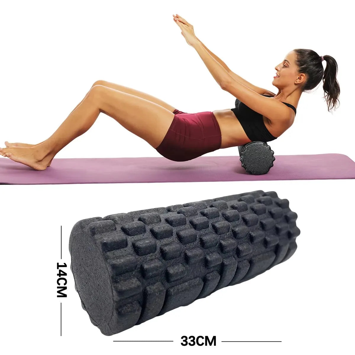 Foam Roller EPP 30/33 cm per Yoga, Pilates e Massaggio Muscolare – Alta Densità, per Palestra e Casa