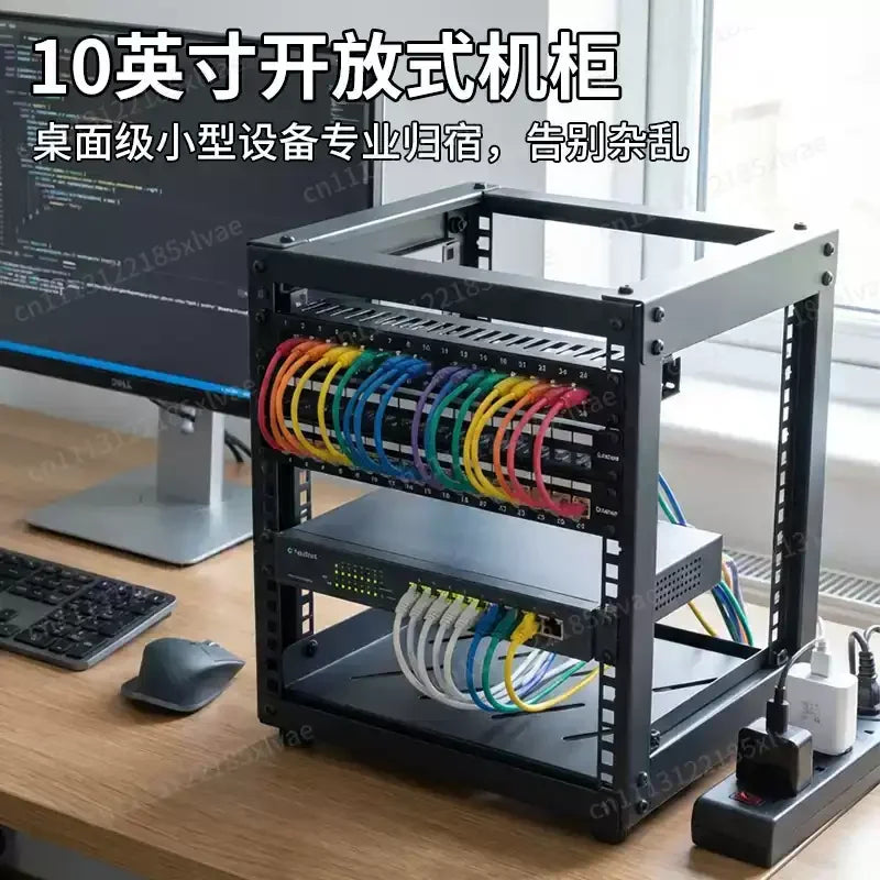 Rack Open Desktop 10 Pollici – Armadio da Tavolo per NAS, Router, Switch di Rete – Grezzo Non Verniciato, 5U/6U/7U/8U/9U/10U