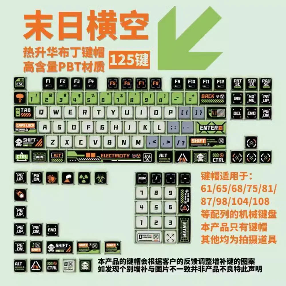 Set 129 keycaps PBT SAX traslucidi Doomsday